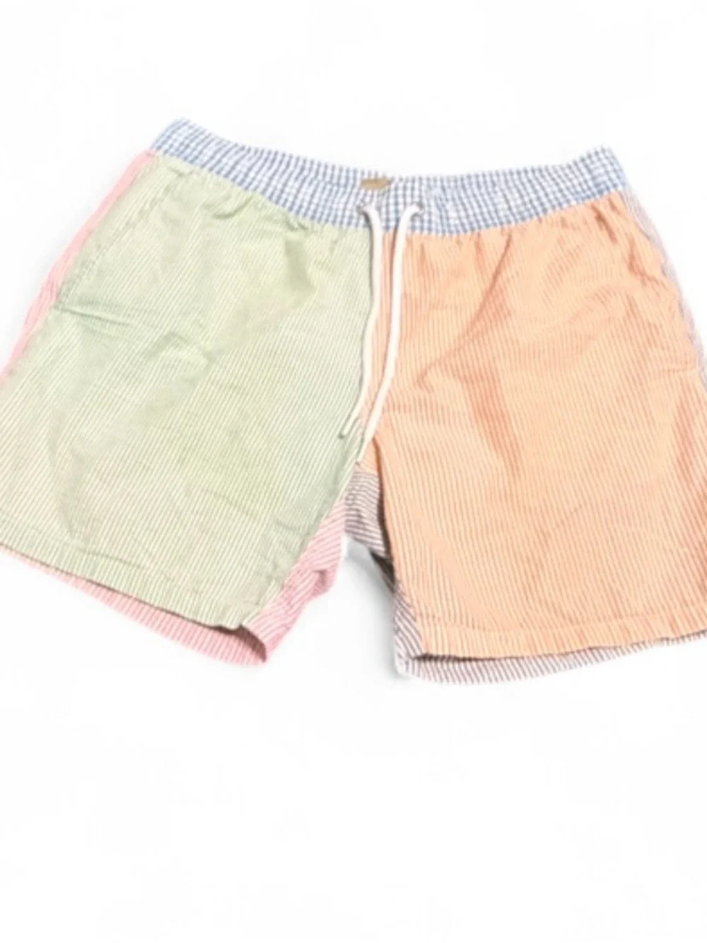 J.Crew Patchwork Seersucker Swim Trunks | Men’s Size Small | Colorblock Striped